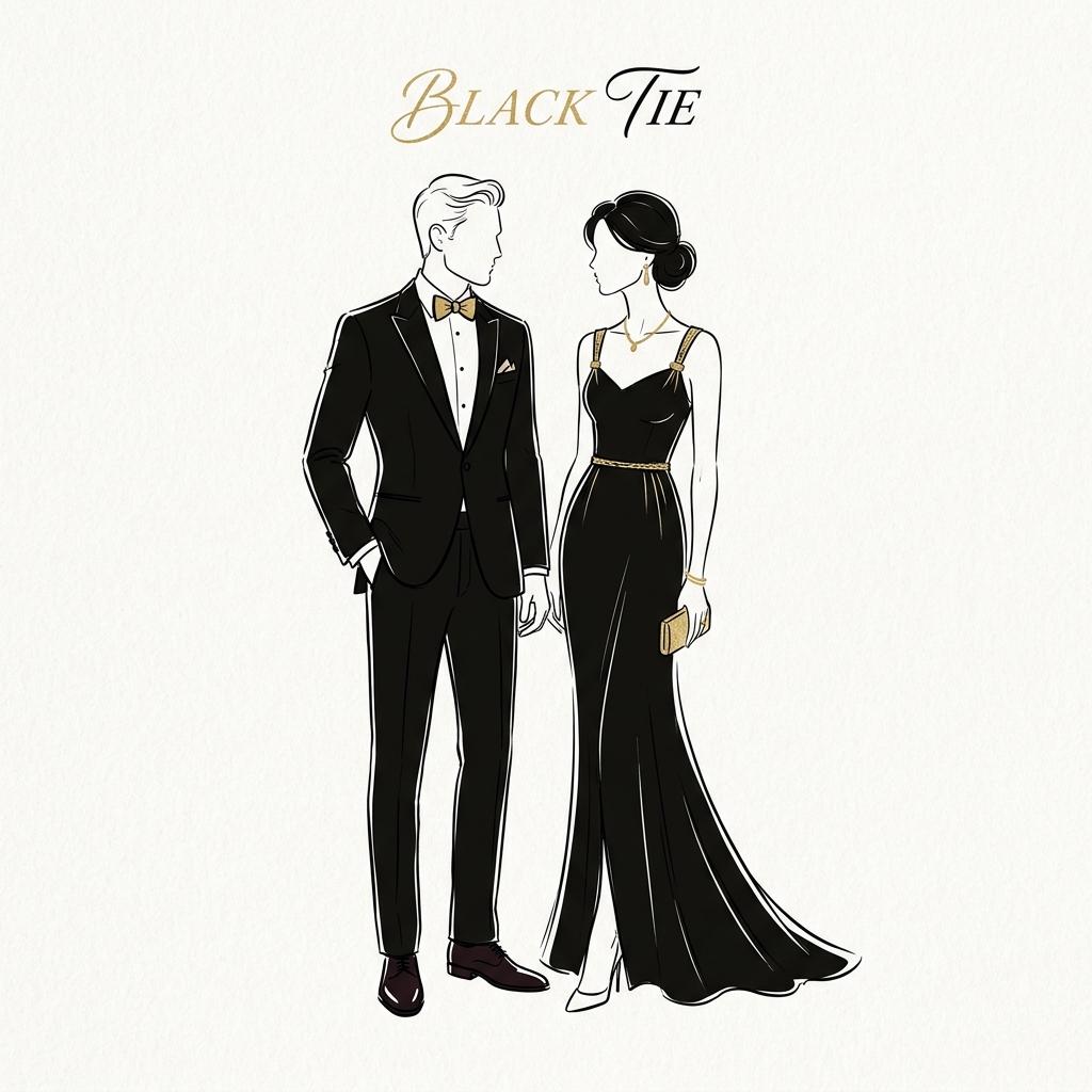 Black Tie Fashion Sketch